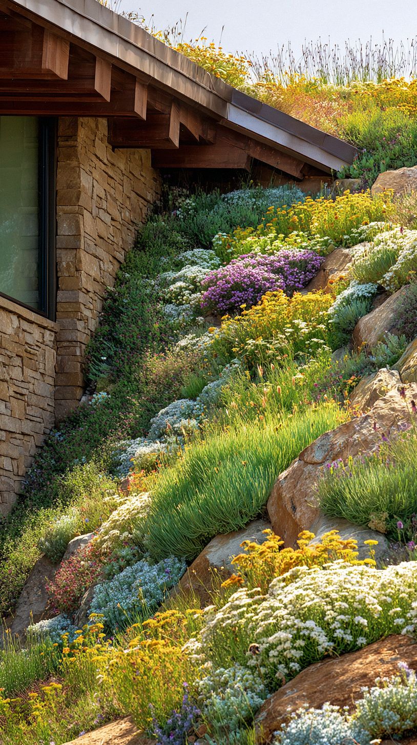 a-contemporary-home-with-a-lush-green-roof-covered-in-varied