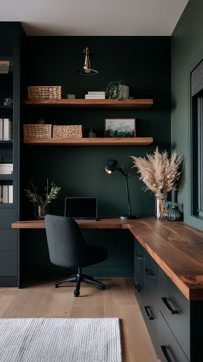 a-moody-dark-home-office-with-matte-black-built-in-cabinets-