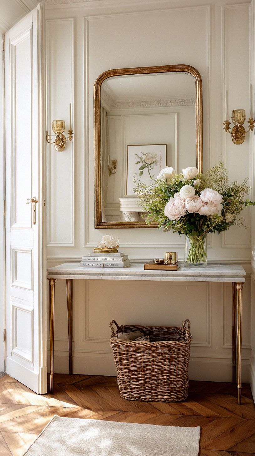 an-elegant-french-hallway-entry-with-a-slim-vintage-console-