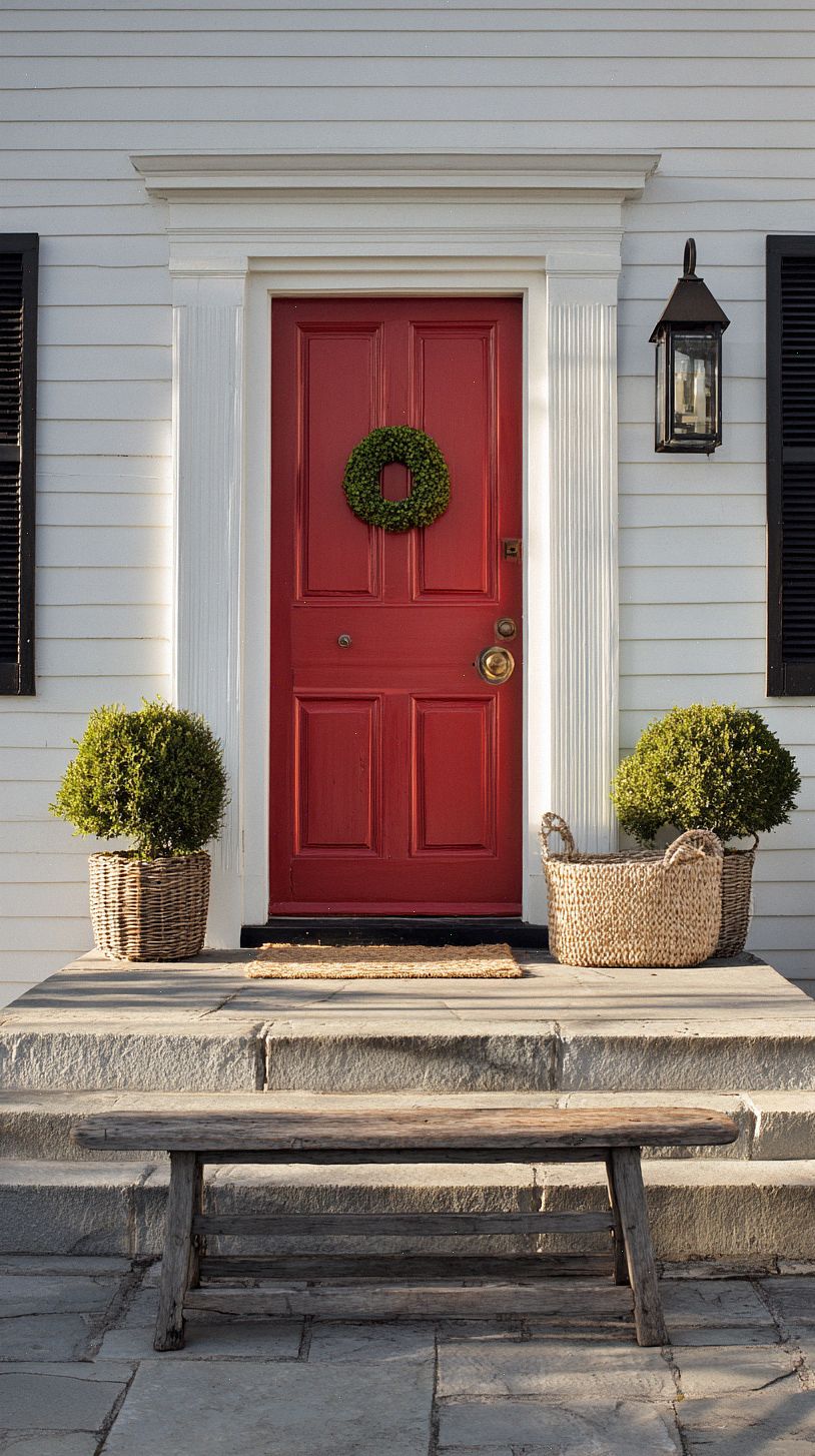 inviting-farmhouse-entrance-with-a-bold-barn-red-front-door-