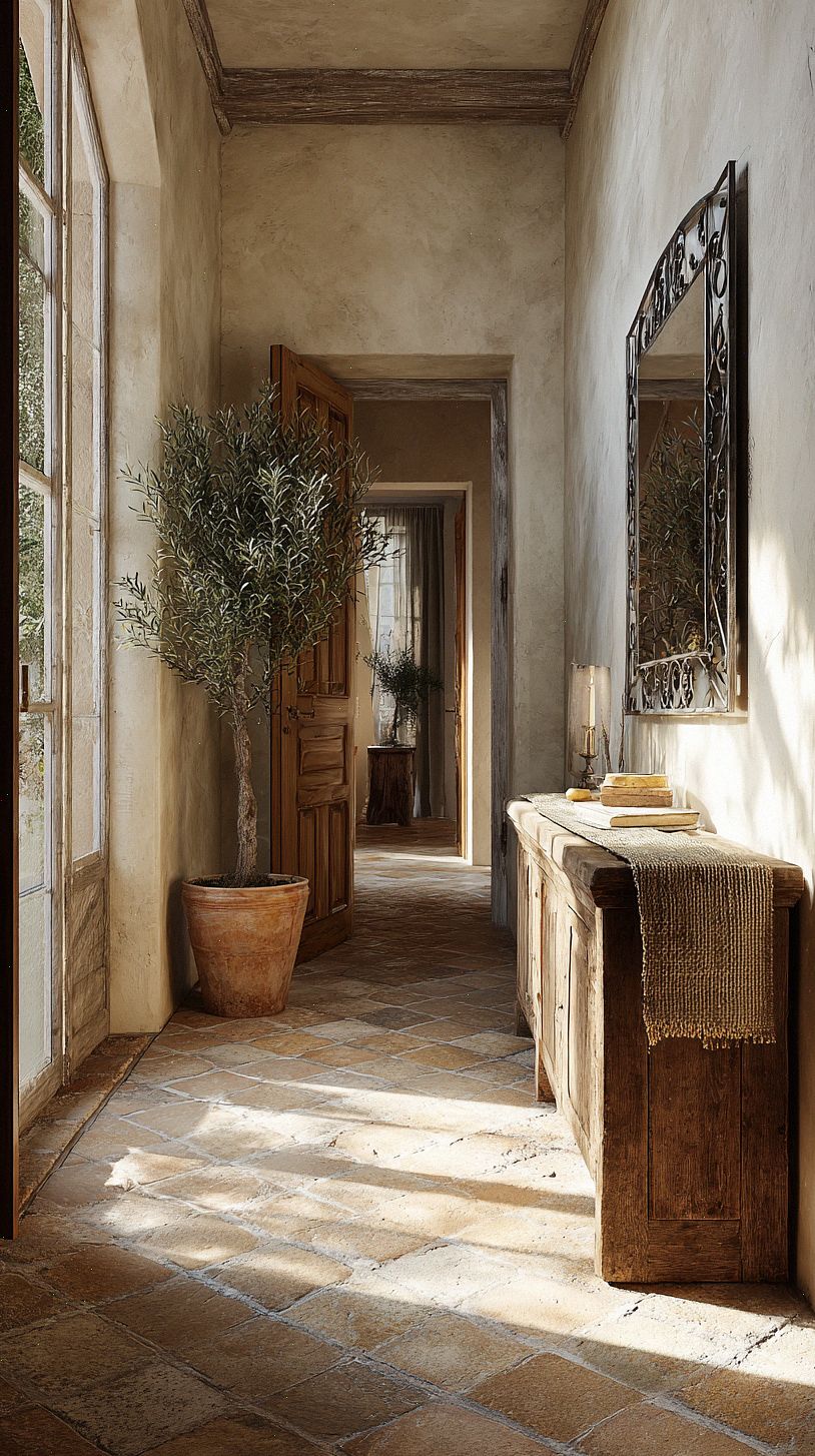 mediterranean-hallway-with-sunbaked-terracotta-and-natural-s
