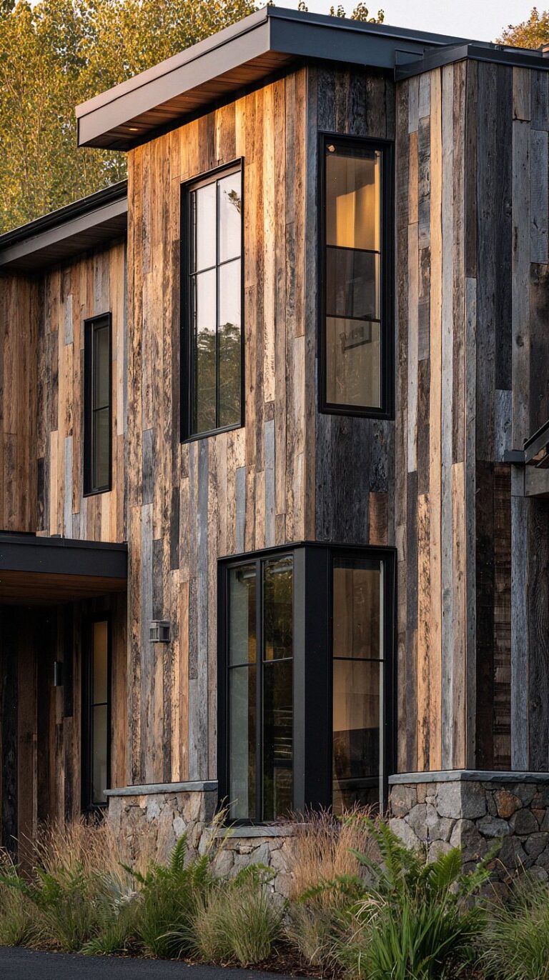 How to Achieve an Organic, Earth-Inspired Exterior – HomePureDecor - Luxury Reclaimed Wood Cladding Apartment Exterior