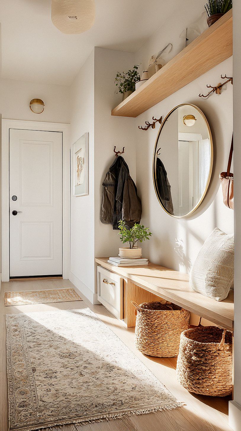 a-cozy-narrow-entryway-with-a-slim-wooden-console-8-12-deep-