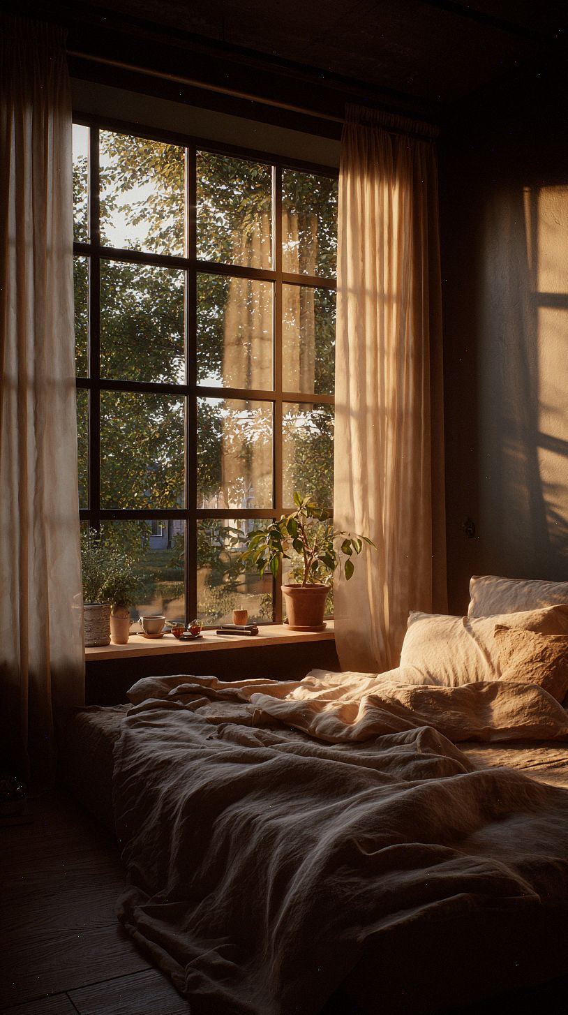 cozy-bedroom-with-large-black-slim-metal-window-frames-showi