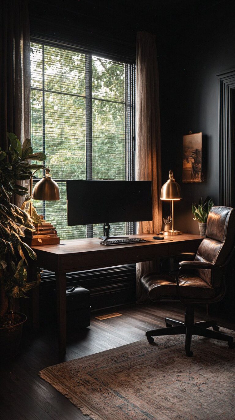 moody-dark-home-office-with-a-desk-positioned-perpendicular-