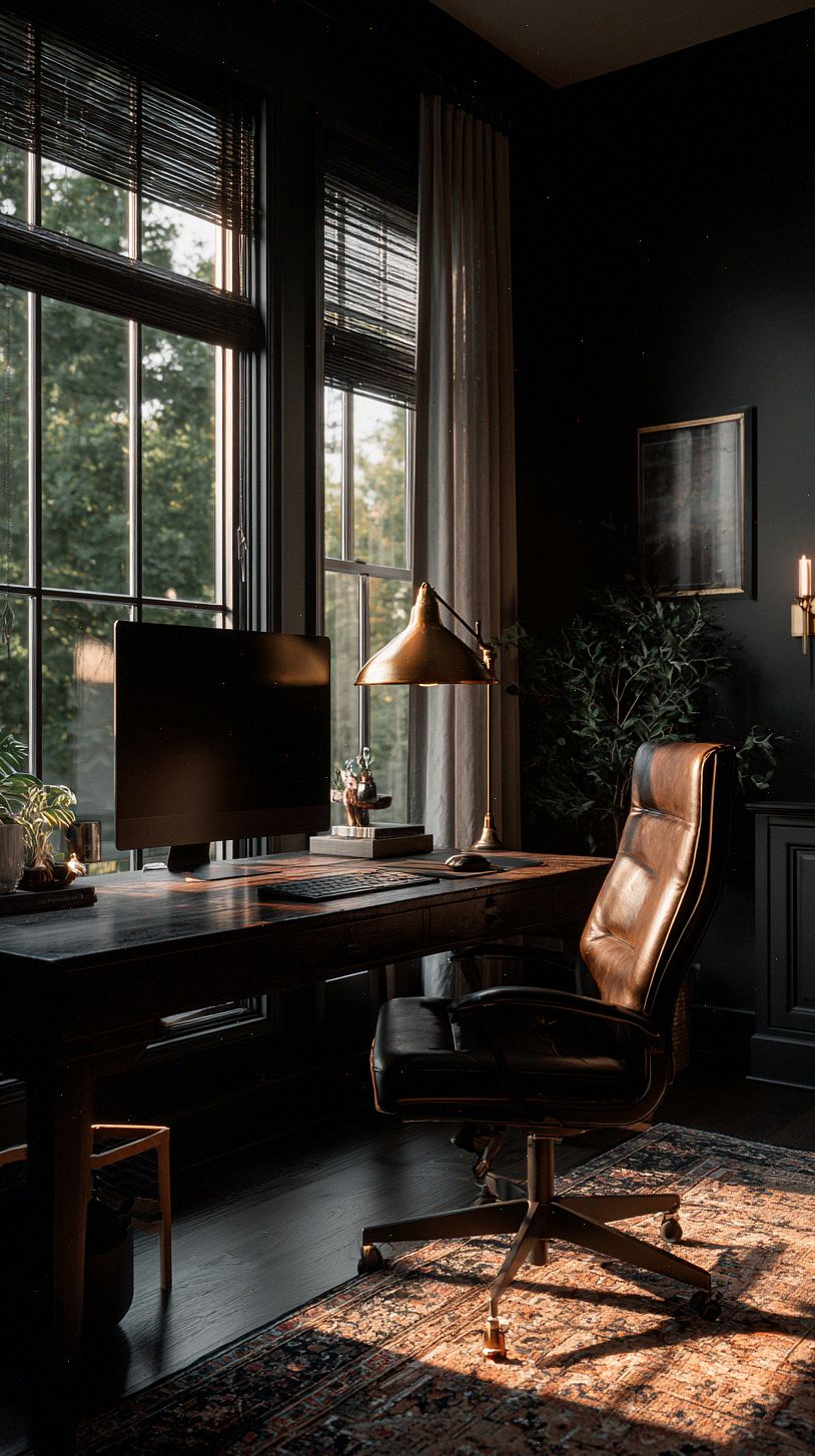 moody-dark-home-office-with-a-desk-positioned-perpendicular-