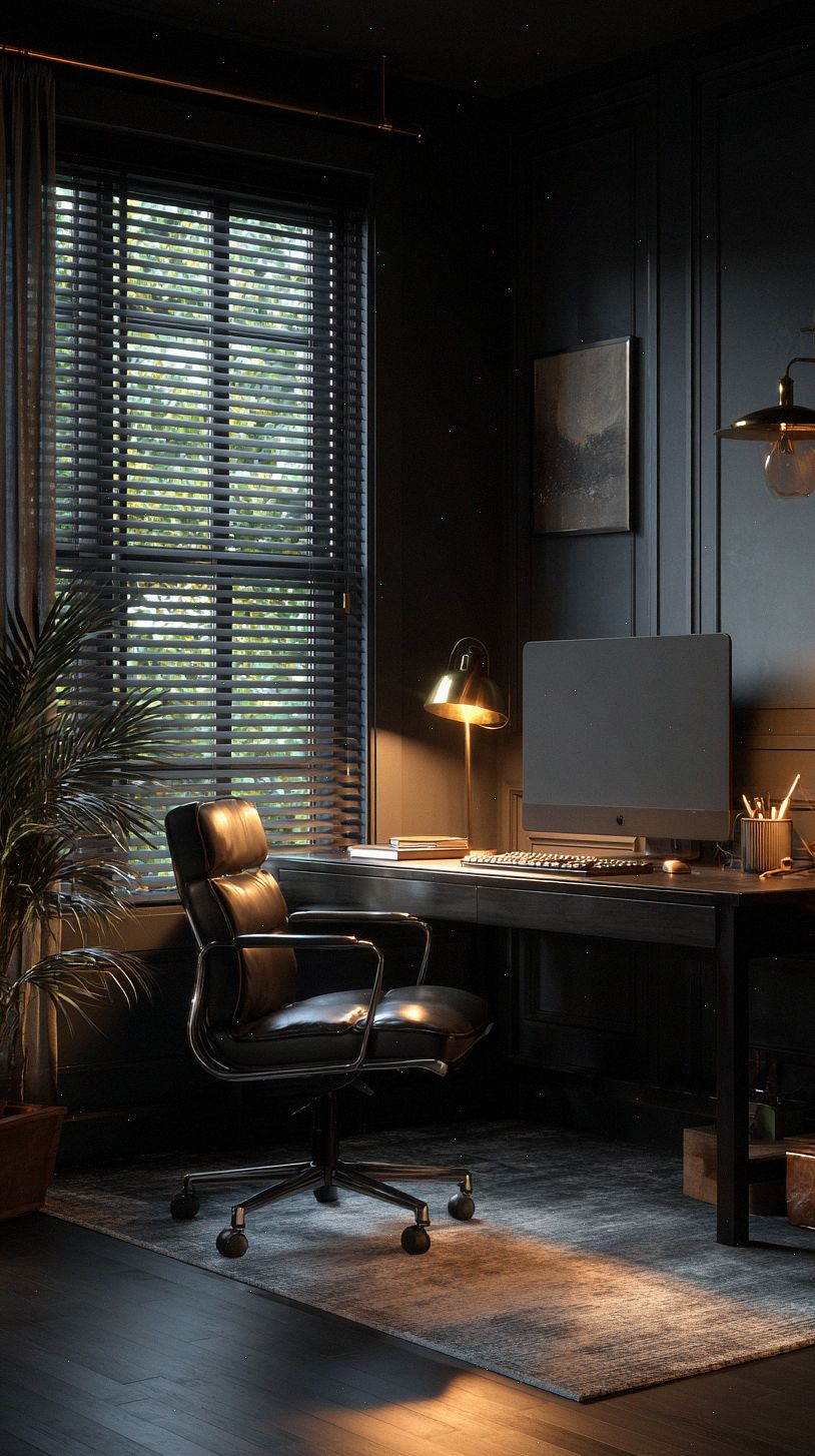 moody-dark-home-office-with-a-desk-positioned-perpendicular-