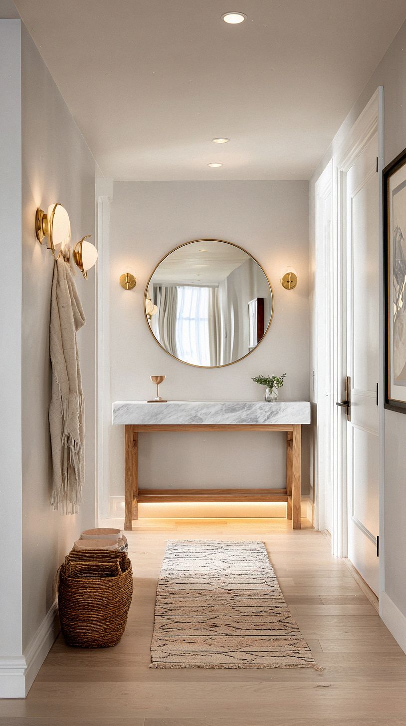 narrow-entryway-with-pale-warm-gray-walls-and-light-oak-floo