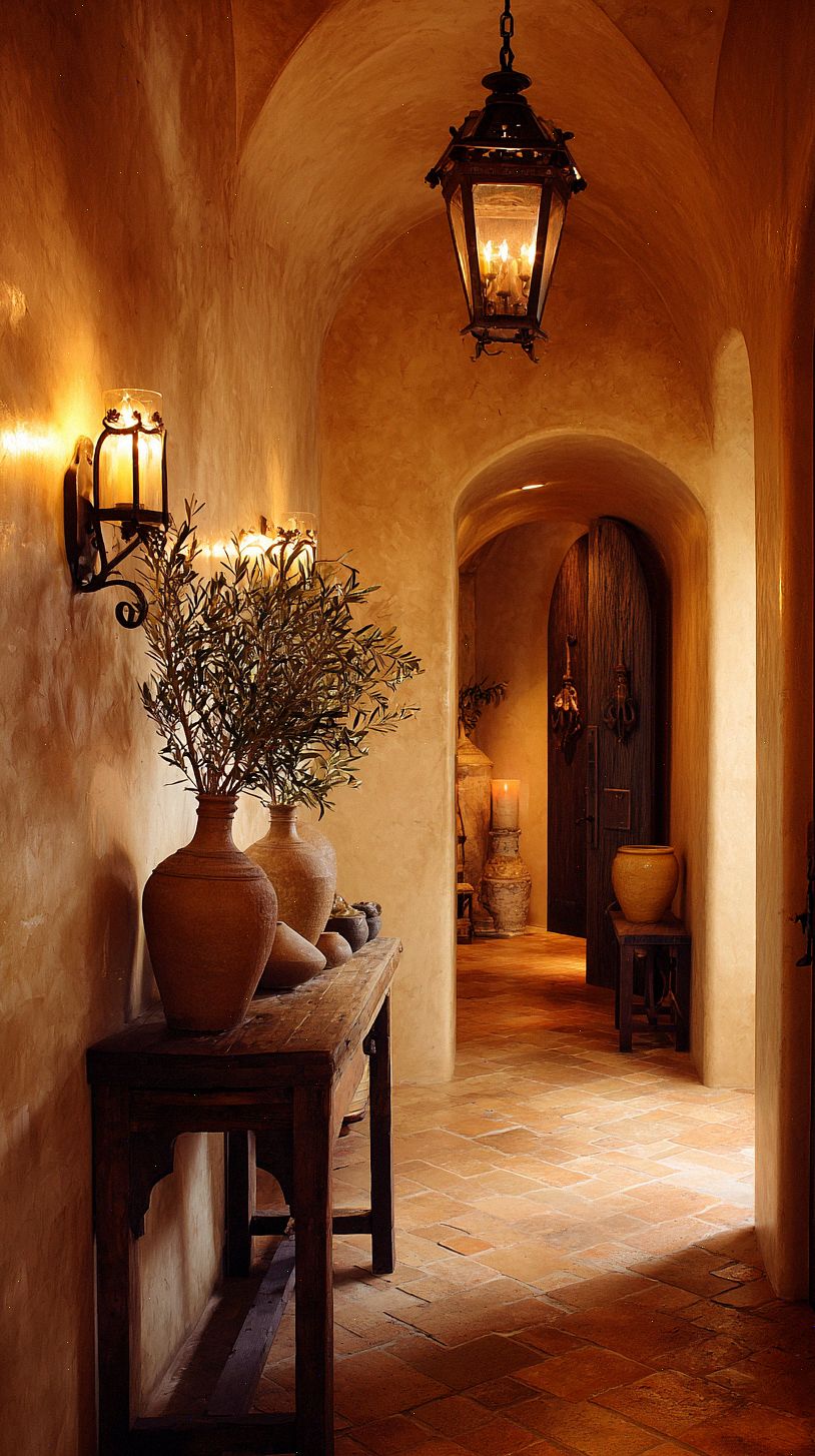 warm-mediterranean-hallway-at-dusk-with-textured-plaster-wal